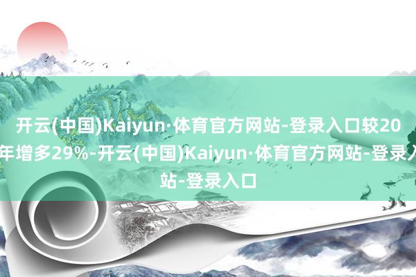 开云(中国)Kaiyun·体育官方网站-登录入口较2023年增多29%-开云(中国)Kaiyun·体育官方网站-登录入口