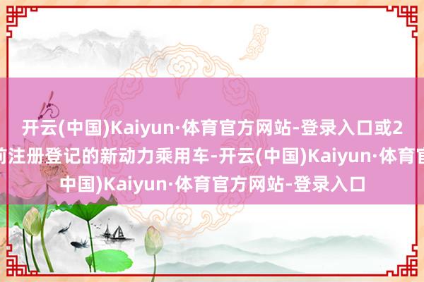 开云(中国)Kaiyun·体育官方网站-登录入口或2018年12月31日前注册登记的新动力乘用车-开云(中国)Kaiyun·体育官方网站-登录入口